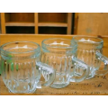 KA-222 stripe pudding glass mug,glass milk cup with handles